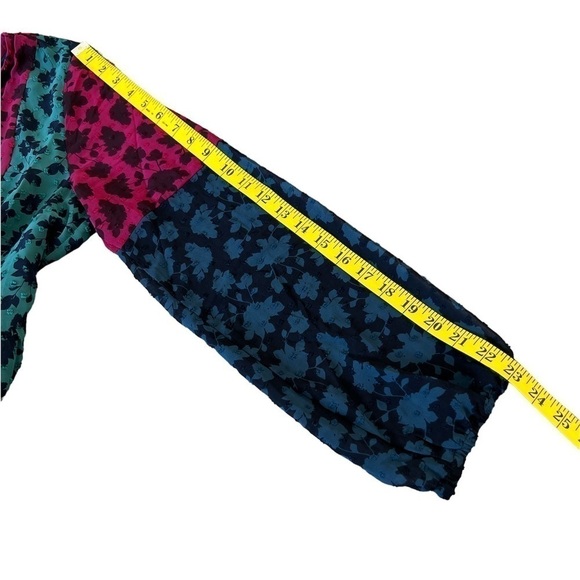 🆕 Matilda Jane Teal & Burgundy Color Block Floral A Little Party Hi-Low Dress - Picture 9 of 11